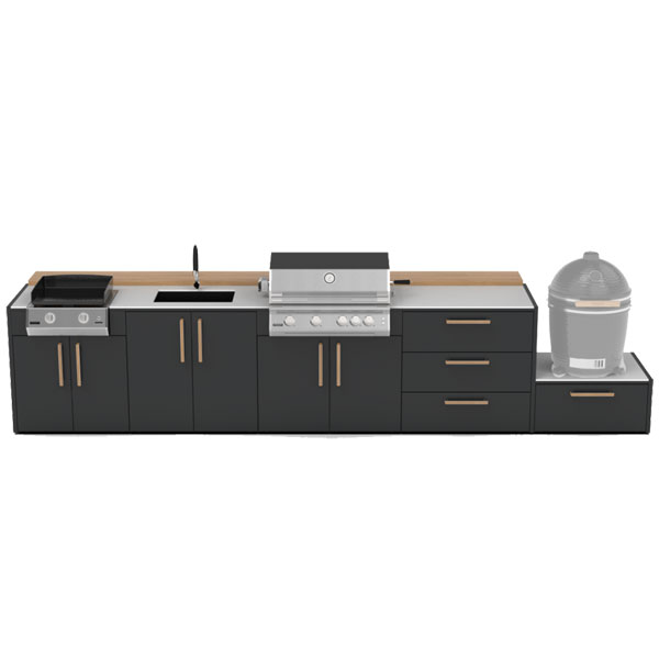 Brabura Fusion 4 Burner with Plancha 2 Burner Outdoor Kitchen