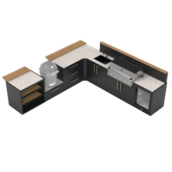 Brabura Fusion 5 Burner L-Shape Outdoor Kitchen