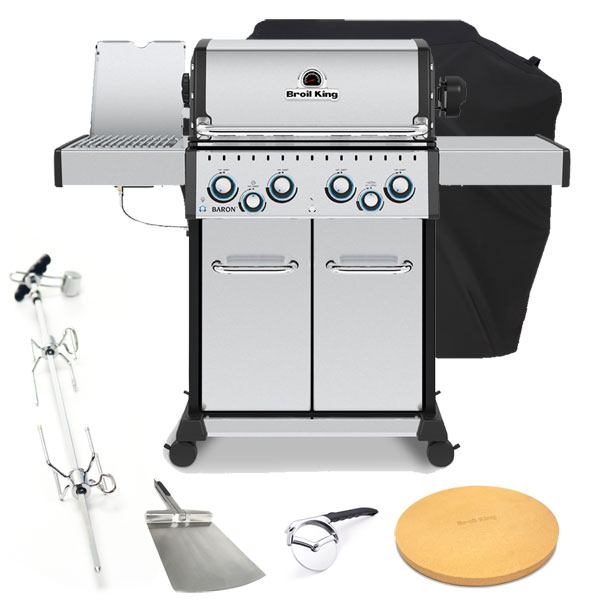 Broil King Baron S490 IR 4 Burner Gas Barbecue | Rotisserie + <span style='color: #006666;'>FREE COVER + ACCESSORIES</span>