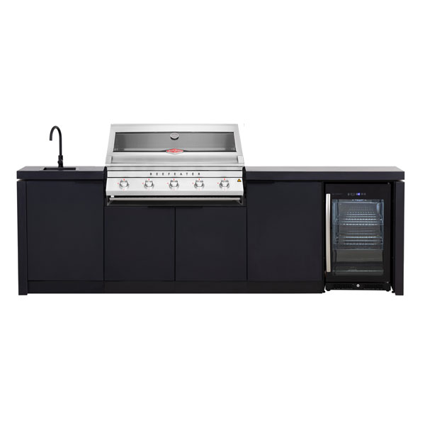 Cabinex Classic Outddor Kitchen with Fridge + Beefeater 7000 Series Classic 5 Burner Barbecue