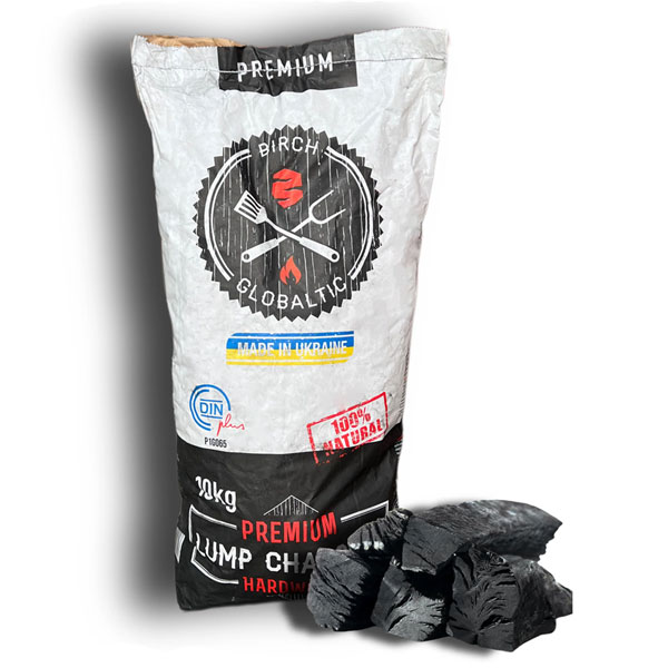 Globaltic Barbecue Birch Lumpwood Charcoal 10 Kg