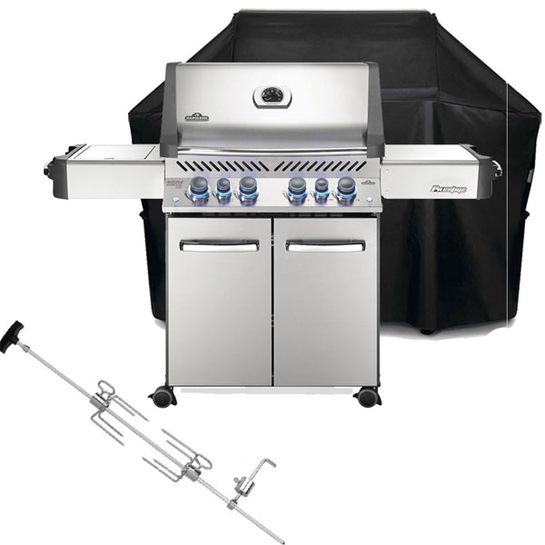 Napoleon Prestige P500 RSIBPSS-3 Gas BBQ | <span style='color: #006666;'>FREE COVER + ROTISSERIE</span>