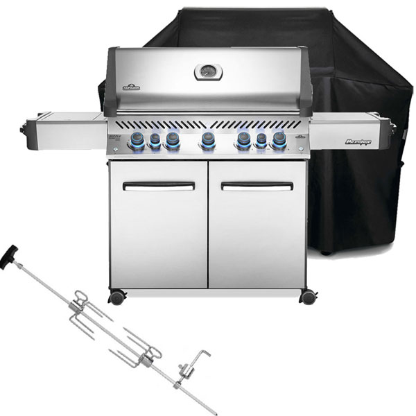 Napoleon Prestige P665 RSIBPSS-3 Gas BBQ |  <span style='color: #006666;'>FREE COVER + ROTISSERIE</span>