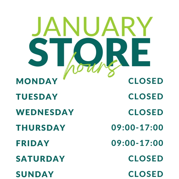 January Opening Hours Image