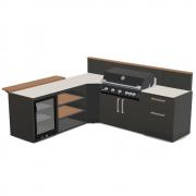 Brabura Fusion 400 Matte Black Outdoor Kitchen with Fridge - view 1