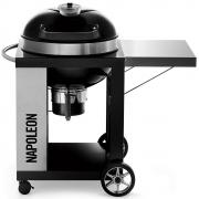 Napoleon PRO Charcoal Kettle Barbecue with Cart | Lid Closed & Shelf UP