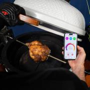 Meater Pro 2 Plus Wireless Smart Thermometer RT3-MT-MP201 | In Use inside Kamado Style BBQ